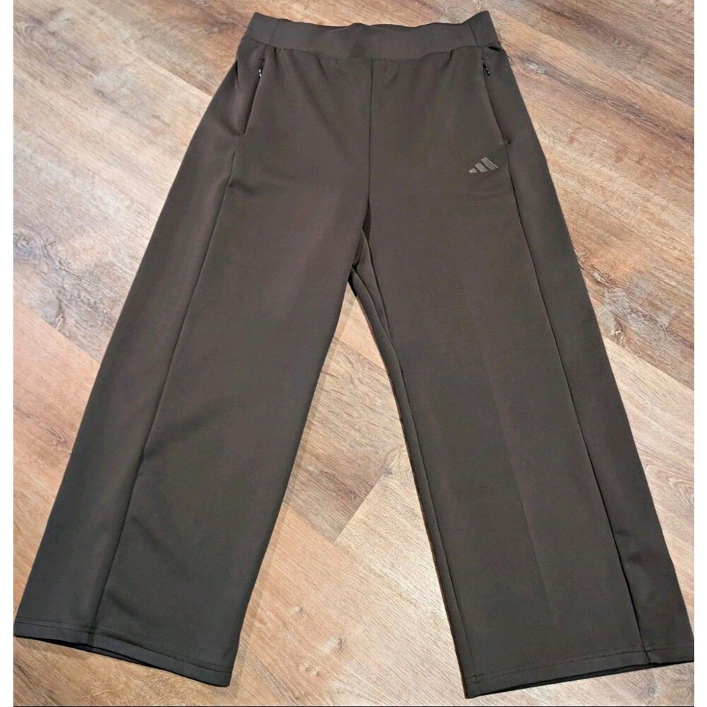 Adidas Women’s (Size Medium) Brown Wide Leg Pull On Athleisure Pants